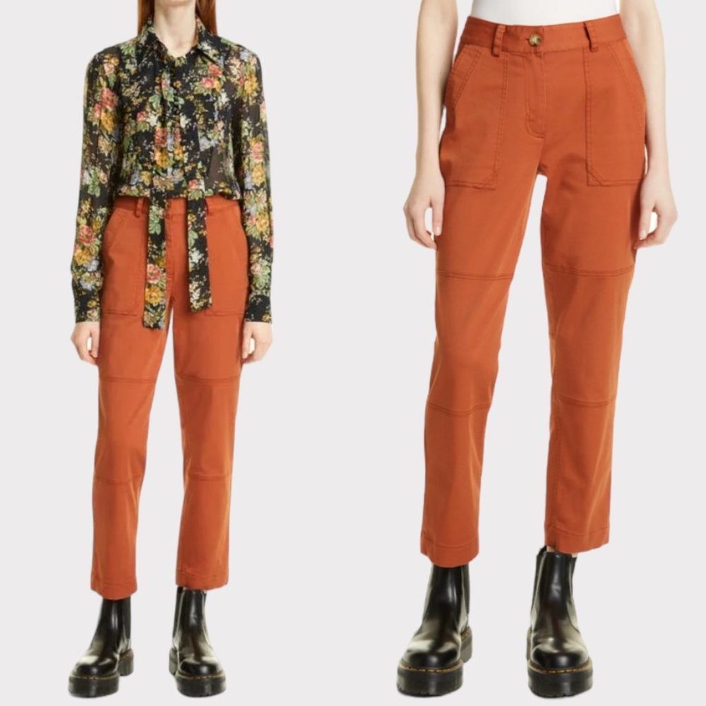NWOT Derek Lam 10 Crosby Therese Straight Leg Pants in Cinnamon Women's Size 2